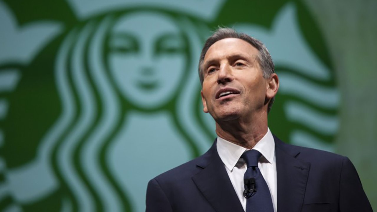 howard schultz, ceo of starbucks, speaks during the company's annual shareholders meeting in seattle